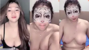 Mbak Azkia Pake Lingerie Item Live Bugil, Bikin Makin Tegang.